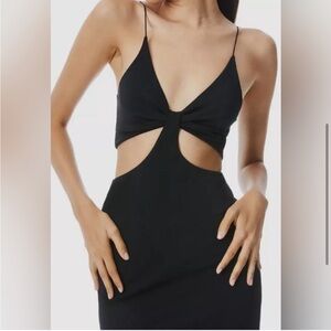 Alice + Olivia Havana Black Cutout Mini Dress